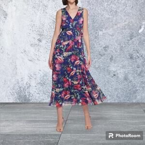 NWT KENSIE Flamingo Print Maxi Shift Dress Size 12